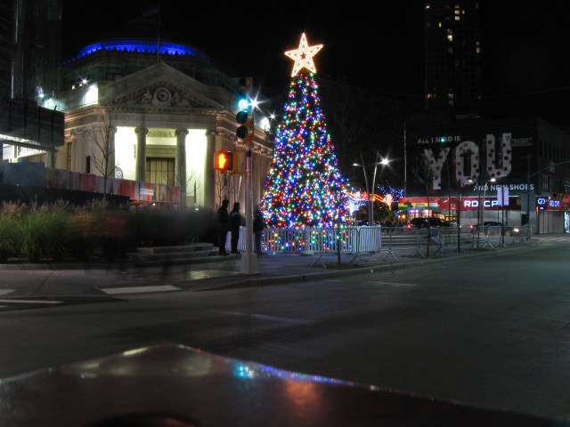Fulton Mall mit Weihnachtsbeleuchtung
