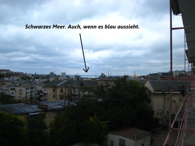 Blick aus dem Hotelzimmer in Sewastopol
