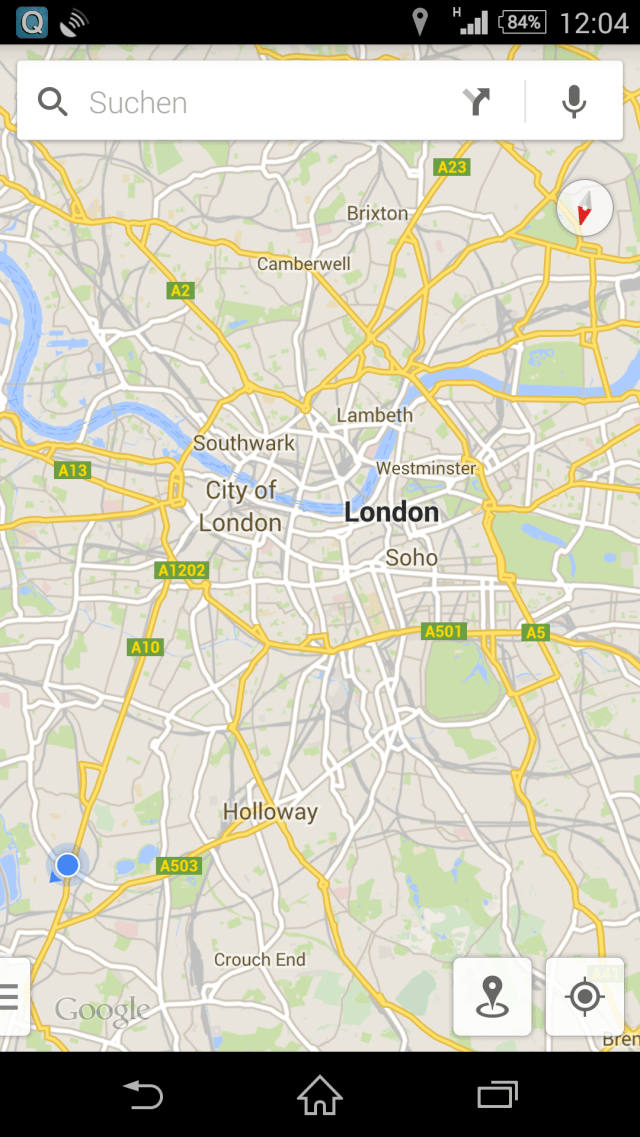 Google Karte von London Screenshot Handy