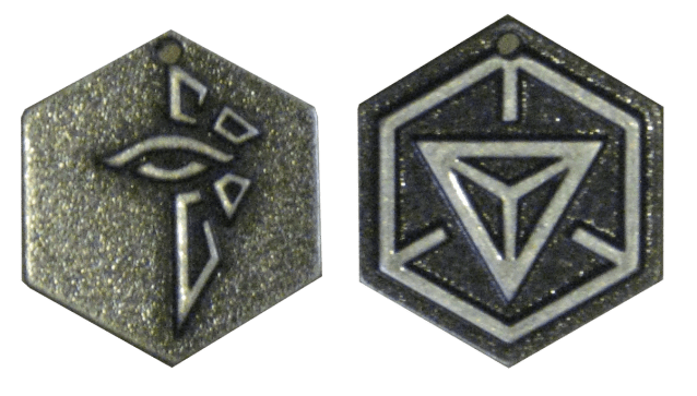 Kettenanhänger mit Enlightened- und Ingress-Logo