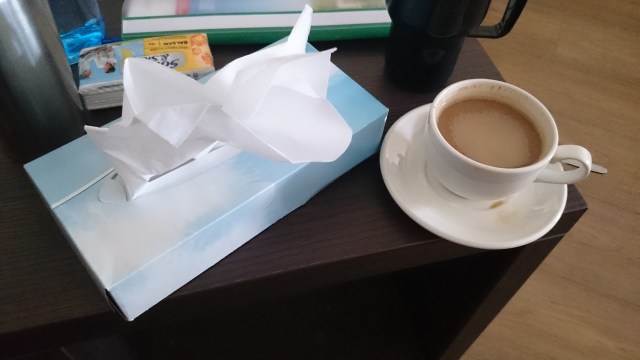 Taschentücher und Kaffee