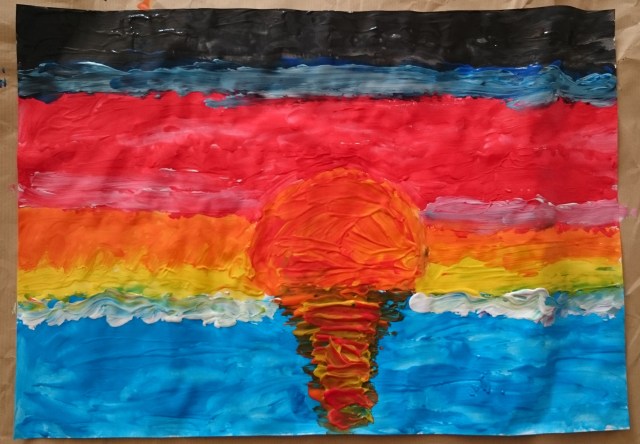 Sonnenuntergang in Fingerfarbe