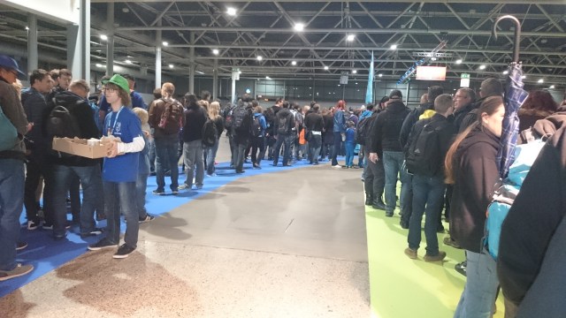 Schlangestehen für die Registrierung