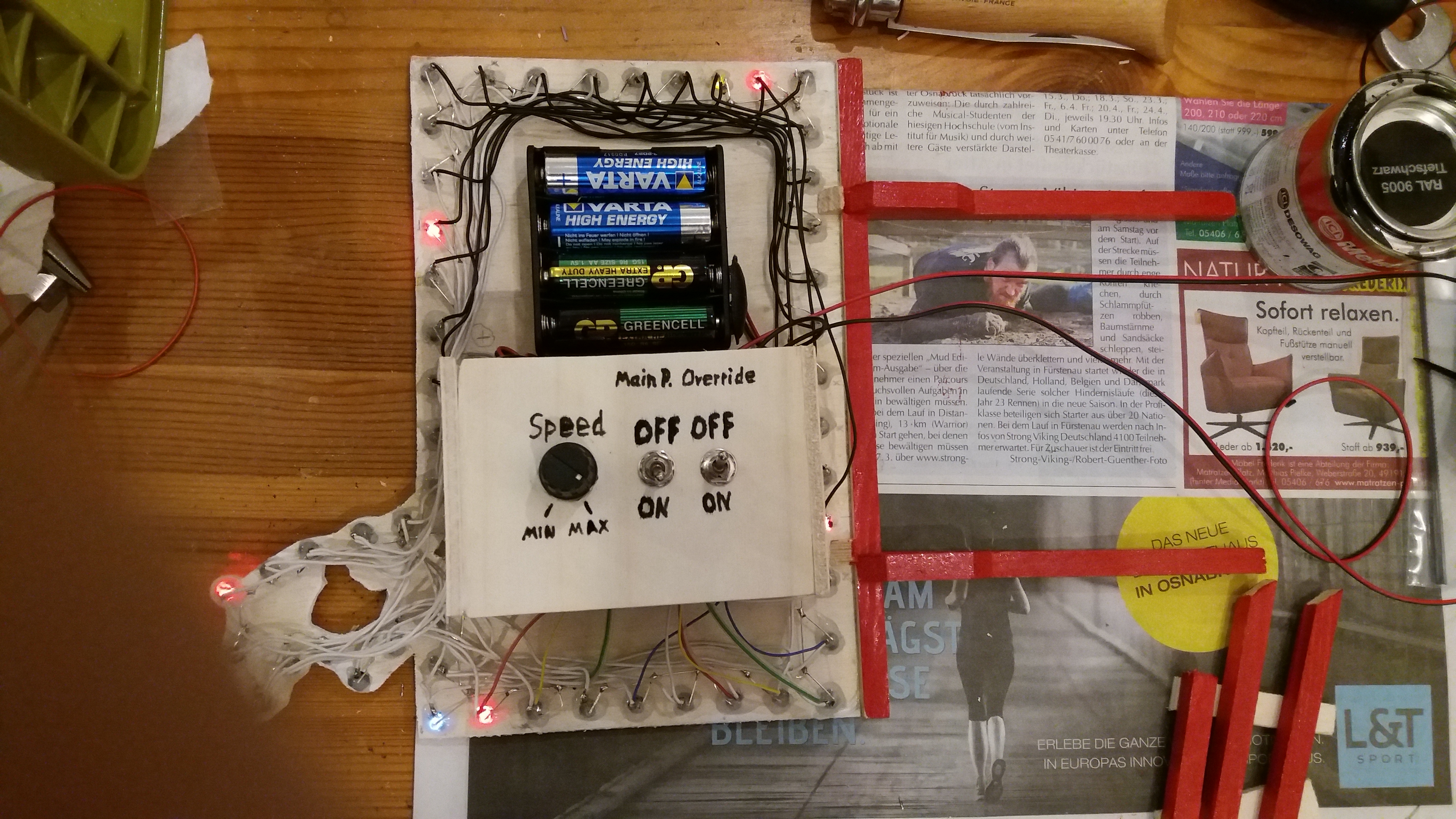 Bedienpanel Beleuchtung